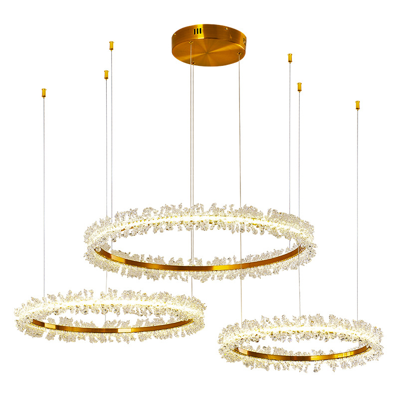 Picture of Crystal Chandelier Living Room Main Light High-End Accessible Luxury Simple Modern Ring Restaurant Lighting Zhongshan Chandelier
