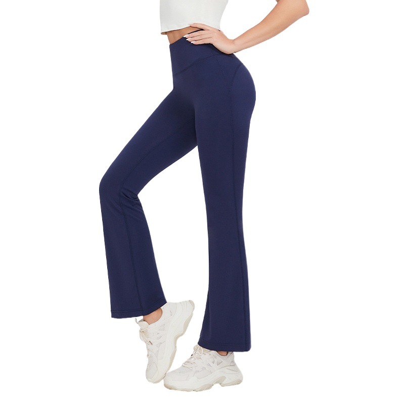 Picture of Lycra High-elastic Naked Shark Pants Hip-lifting High Waist Slimming Wide Leg Sports Fitness Flared Pants Women's Outer Wear Yoga Pants