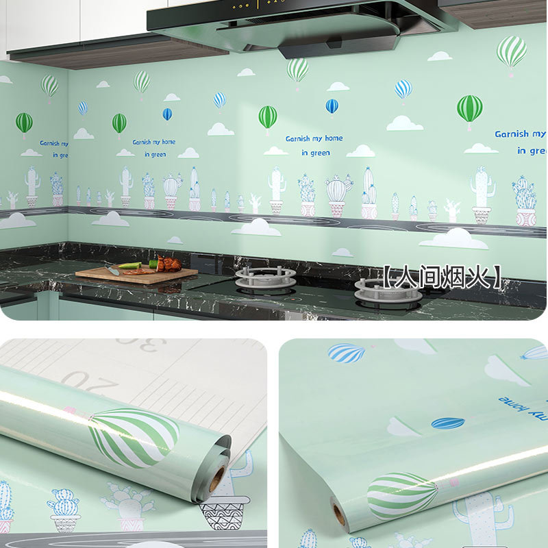 Picture of Wholesale kitchen oil-proof stickers self-adhesive wall stickers bathroom renovation milk tea shop waterproof high temperature resistant stove wallpaper porcelain