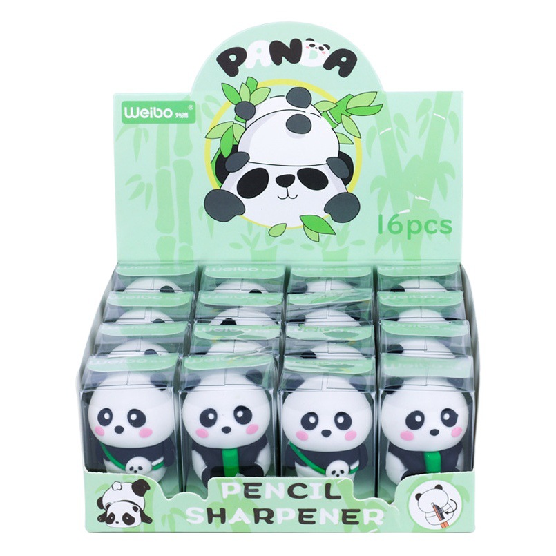 Bobo Panda Handheld Pencil Sharpener Animal Ornament Pencil Sharpener Manual Pencil Sharpener Student Creative Stationery Wholesale