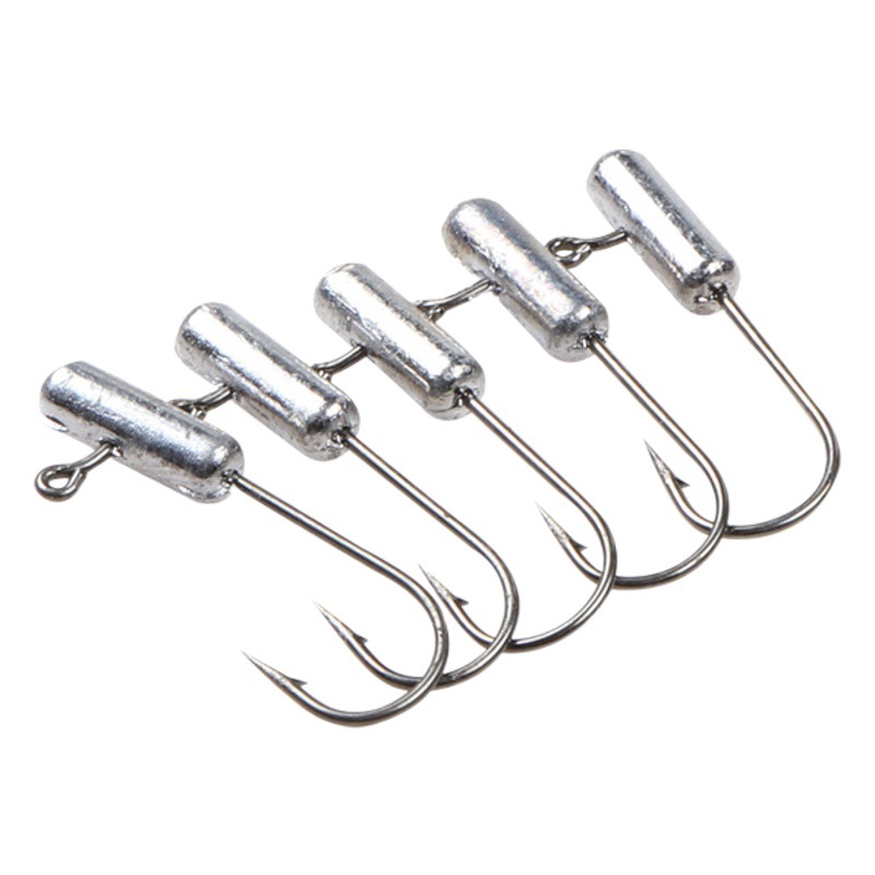 50 Root Fishing Lead Head Hooks 1G-3G Luya Primary Color Lead Head Hook Barbs Suitable for Root Fishing Bottom Fishing Micro Lead Fishing Raft Fishing