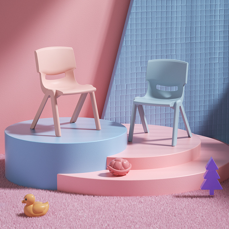Children's Chair Plastic Small Stool Kindergarten Backrest Chair Home Seat Bench Hand Washing Face Baby Stool