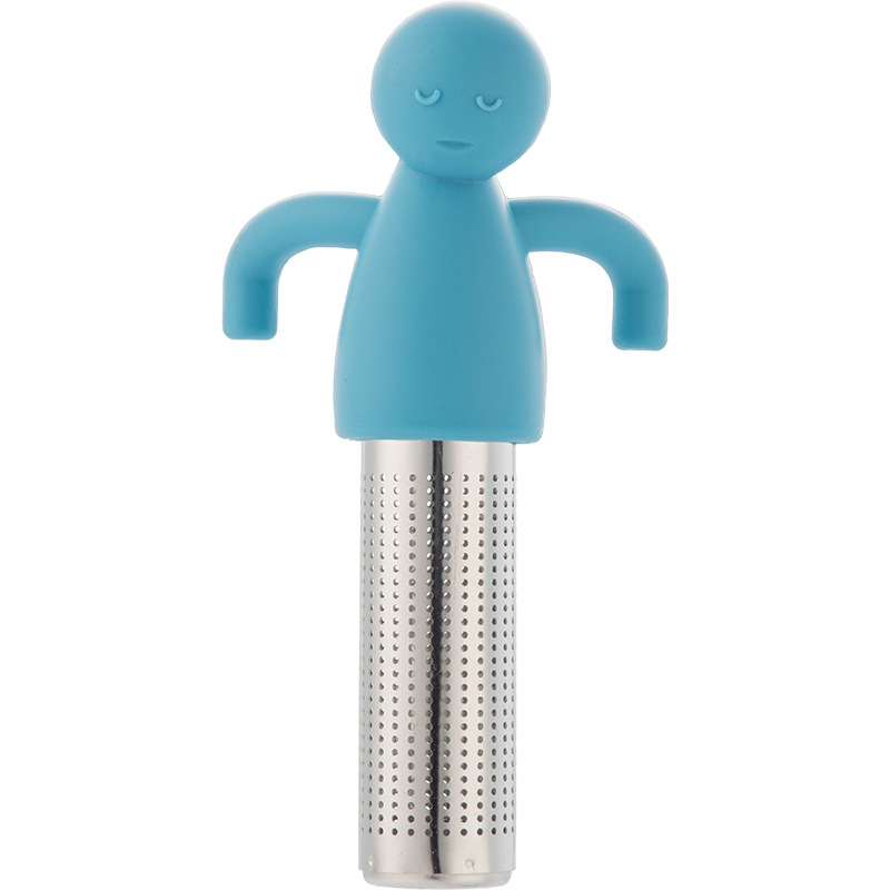 Picture of Creative 304 stainless steel silicone human-shaped tea strainer tea strainer hanging Cup-type tea residue tea bag strainer