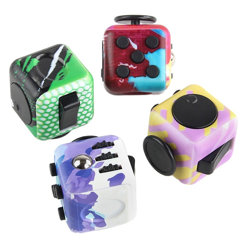 New Strange Decompression Artifact Finger Vent Decompression UV Printing Infinite Dice Camouflage Blue Green Rubik's Cube Dice Toy