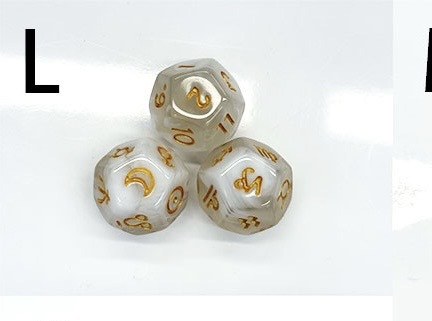 Picture of 12-sided two-color star symbol DICE twelve-sided constellation DICE D12 game Lucky Star throw sieve DICE