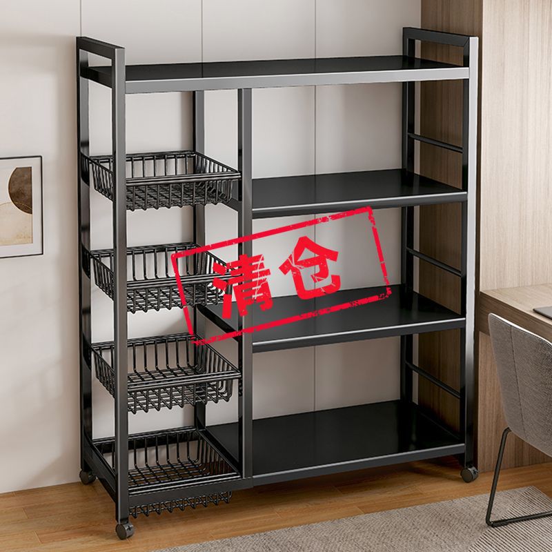 Kitchen Rack Floor-Standing Multi-Layer Vegetable Basket Storage Rack Multi-Functional Microwave Oven Shelf Storage Rack