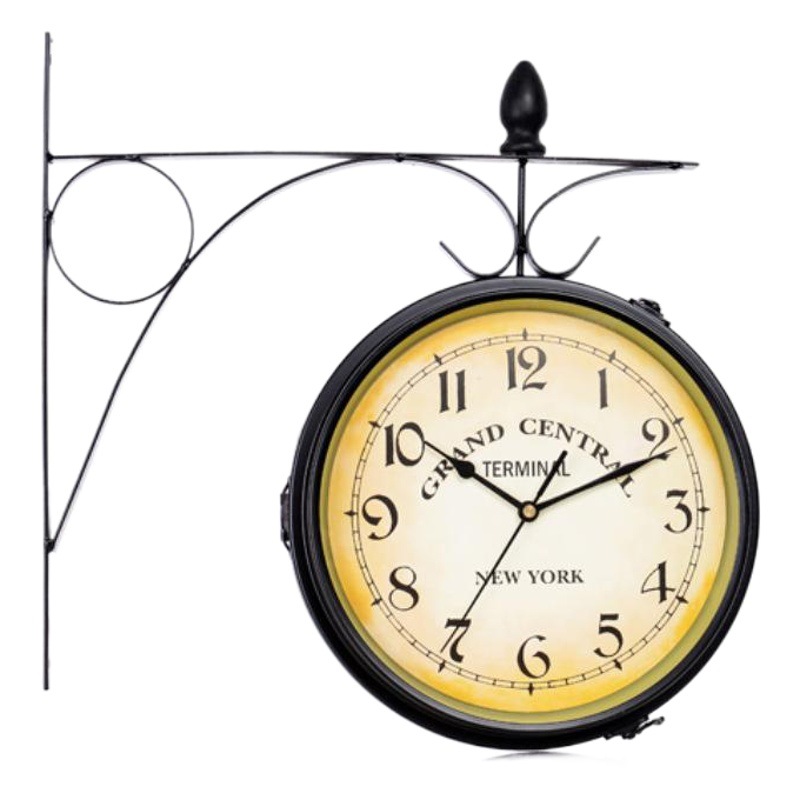 Picture of European-style home creative clocks and wrought iron wall clock manufacturers wholesale retro decorative living room clock double-sided wall clock