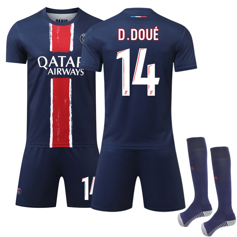 2024-25 No. 7 Mbappe 10 Dembele Quick-Drying Jersey 30 Messi Paris Home 14 Douai Football Uniform