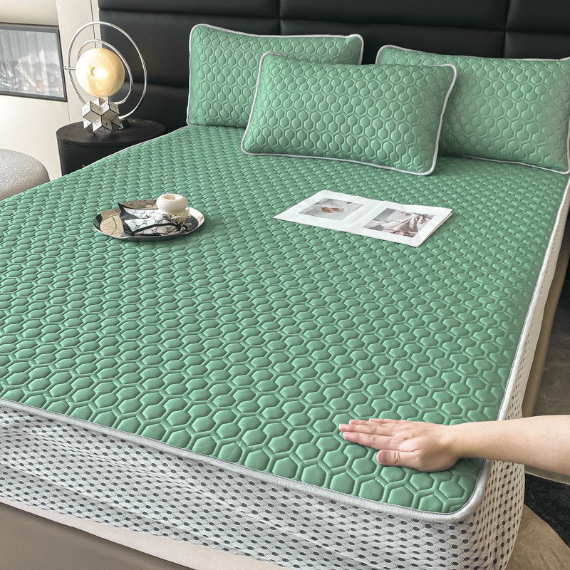 Picture of Class a Natural Latex Mat Set Air-Conditioned Mat Three-Piece Set Fitted Sheet Student Dormitory Summer Quilt Washable