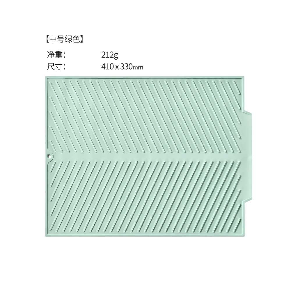 Picture of Kitchen Countertop Silicone Drying Mat Placemat Dining Table Insulation Mat Pool Side Tableware Drying Mat Bar Counter Non-slip Drying Mat