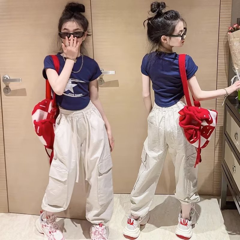 Picture of Girls' Crock Pants Summer 2024 New Children's Summer White Pants Girls' Summer Thin Quick-drying Trousers