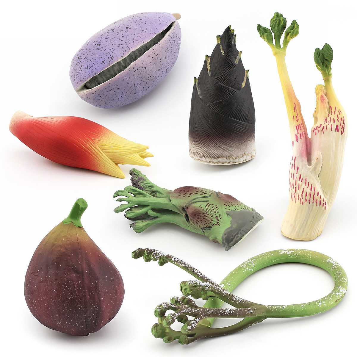 Cross-border simulation Vegetable and Fruit Mountain goods model Pteridaceae fig bamboo shoots wooden fruit Lotus bamboo shoots Liaodong bamboo shoots wooden ornaments
