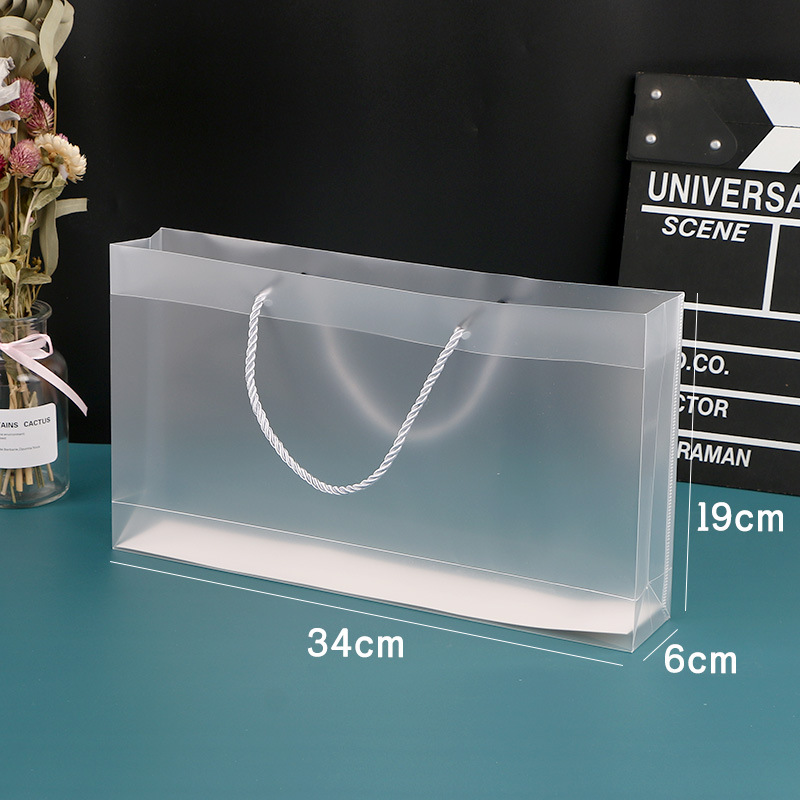 Picture of Baking packaging PP frosted transparent tote bag PVC plastic souffle packing bag gift packaging bag