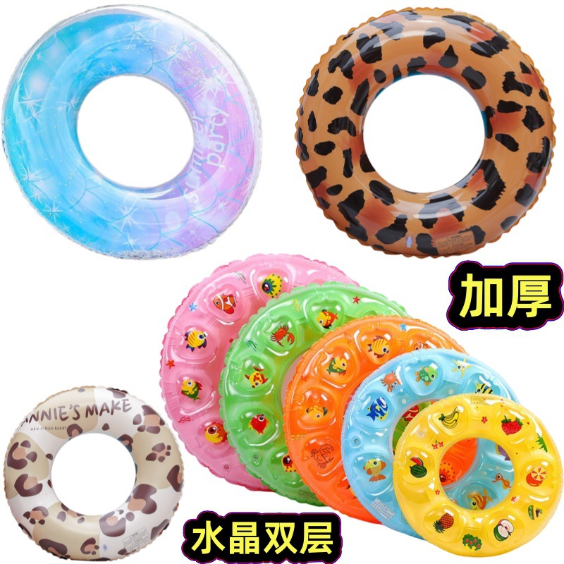 Picture of Thickened double airbag swimming ring factory wholesale 50-90 swimming ring thickened children's inflatable fluorescent solid color swimming ring