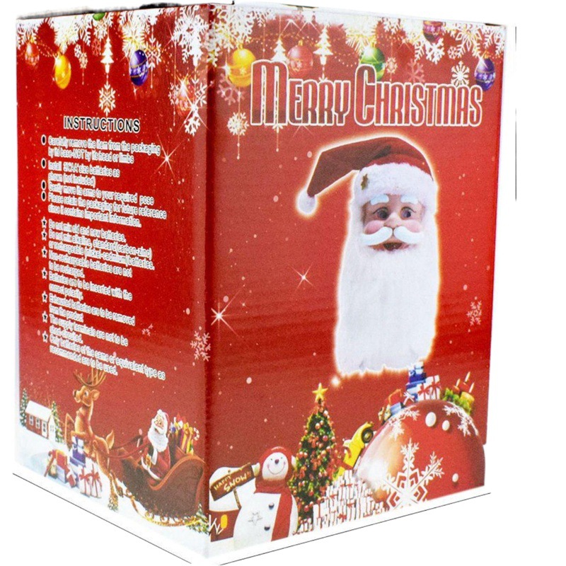 Christmas supplies cross-border electric Santa Claus head ornaments will sing Christmas decoration children's toys wholesale