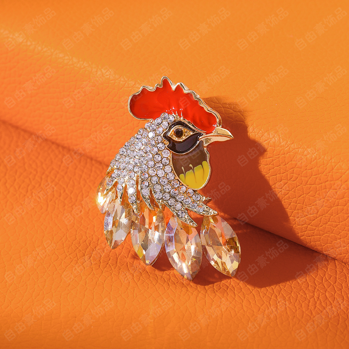 Japanese Style Cute Full Diamond Glass Chick Style Brooch Zodiac Pin Jacket All-match Creative Animal Corsage