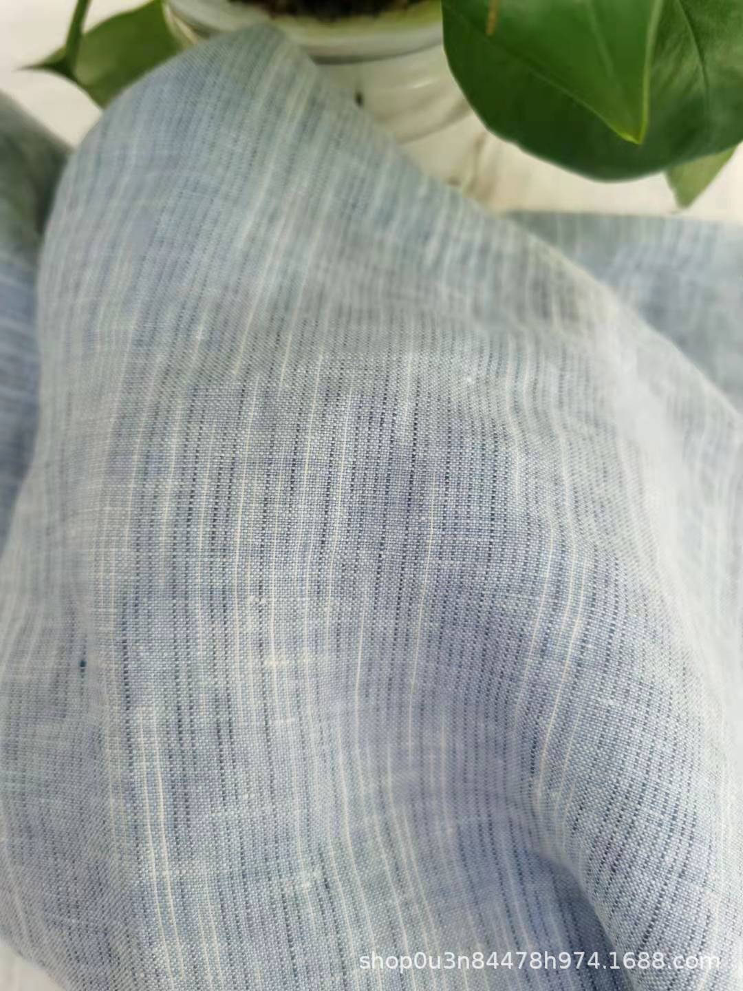 Picture of Segment Dyed Linen Yarn-dyed Enzyme Washed Wide Cloth Linen Curtain Section Dyed Cloth New Linen Bedding Fabric