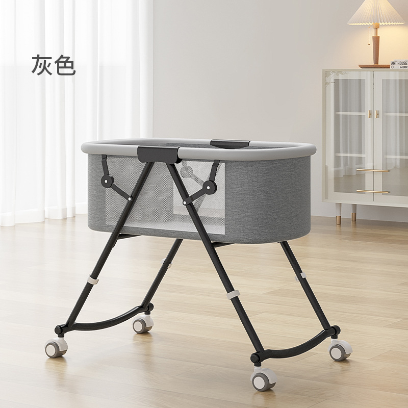 Picture of Baby Bed Neonatal Bed Splicing Big Bed Baby Shaker bb Children's Bed Multi-functional Mobile Foldable Bed