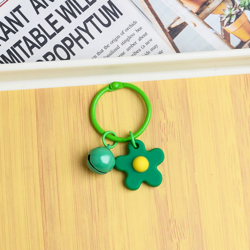 Picture of Korean Style Hyun-a Small Fresh Color Small Flower Bell Keychain Tanabata Gift Key Ring Bag Women's Hanging Accessories