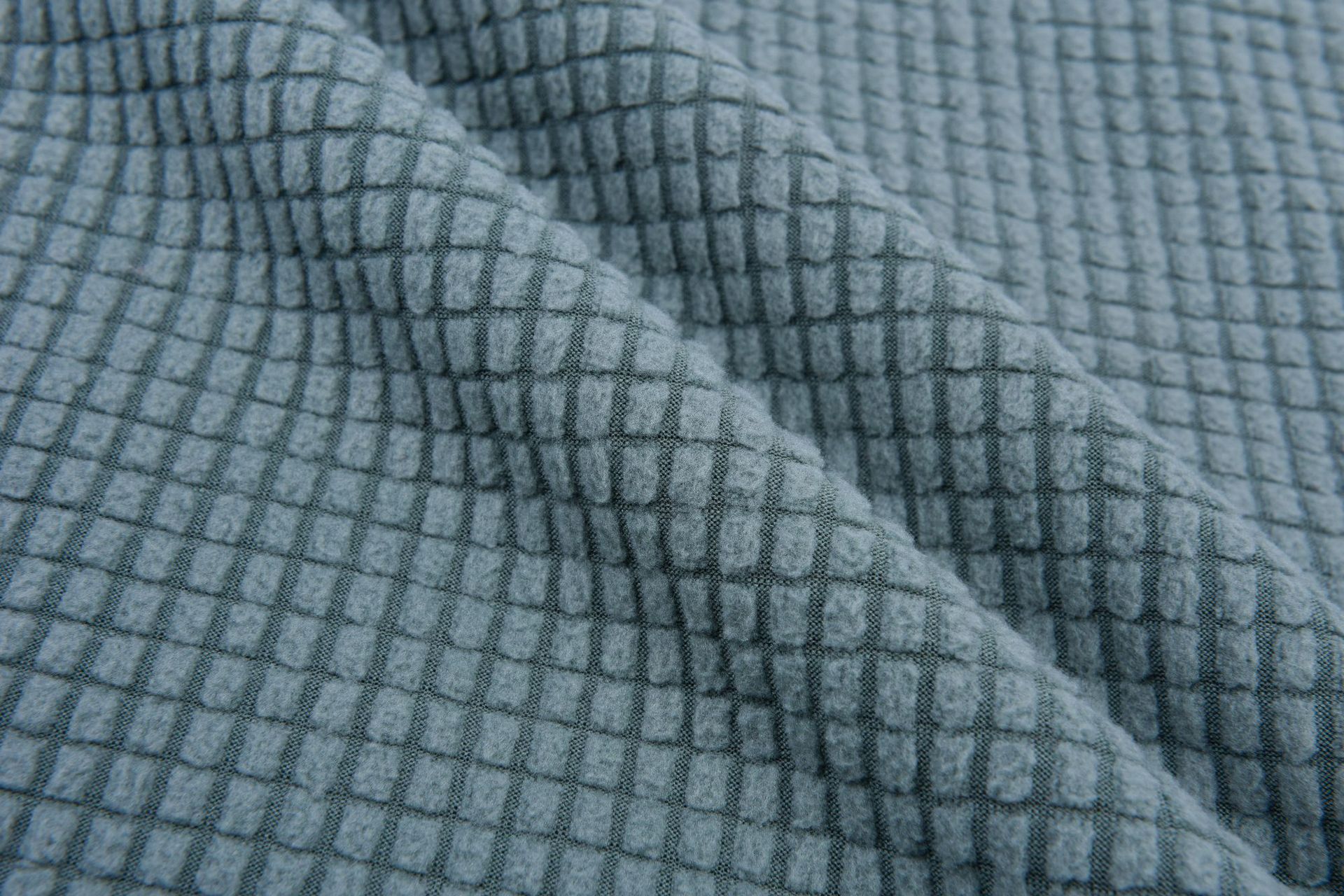Picture of in stock pineapple plaid fleece sofa cover fabric wholesale waffle corn grain plaid jacquard flannel fabric