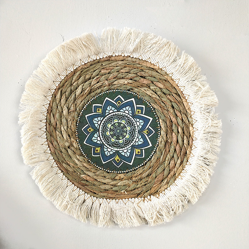 Picture of Pastoral Style Wall Decoration Handmade Straw Wall Decoration Background Wall Decoration Moroccan Style Decoration Sofa Bedside Hanging Decoration