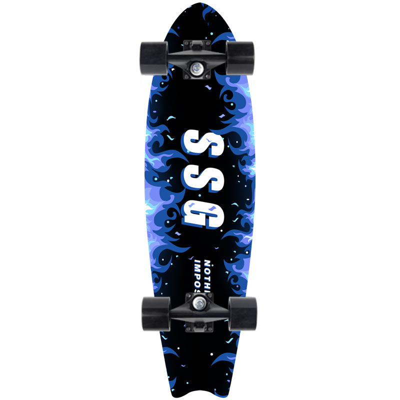 Picture of 28 inch maple small fish Board children Brush Street road beginners four-wheel skateboard single rocker skateboard