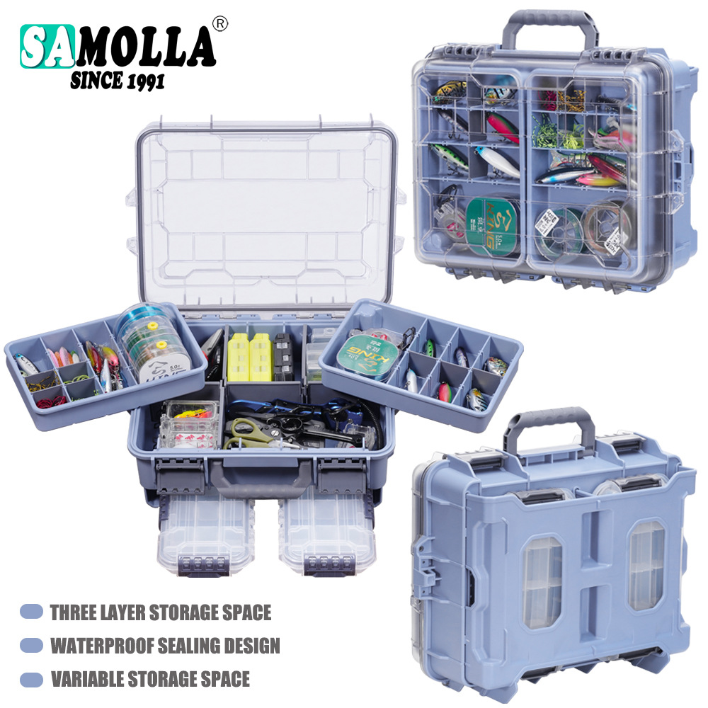 2025 New Large Portable Luya Large Capacity Waterproof Multi-function Double-layer Accessory Box Tool Box Luya