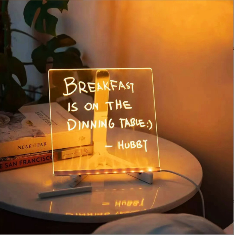 Picture of Handwritten Erasable Transparent Luminous Message Board Souvenir Small Gift Practical DIY Acrylic Goo Card Writing Board