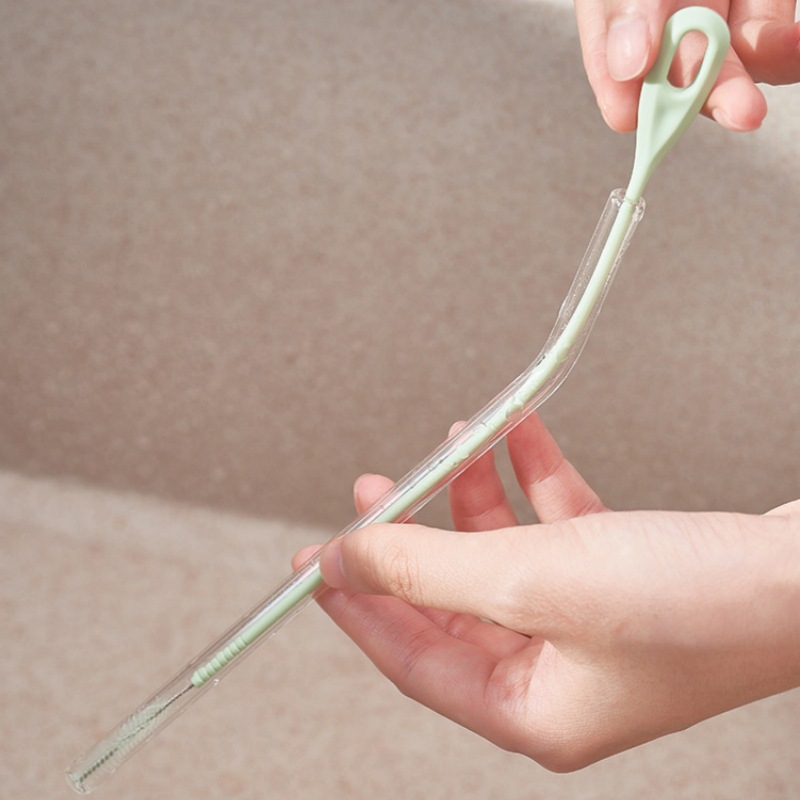 Picture of Japanese Household Long Handle Straw Brush Baby Bottle Straw Cleaning Brush Long Brush Bendable Thin Tube Cleaning Brush