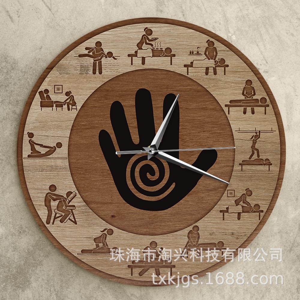 Physical Massage Pattern Clock Personal Massage Body Relaxation Spa Care Decorative Wall Clock Wall Clock Cross Border