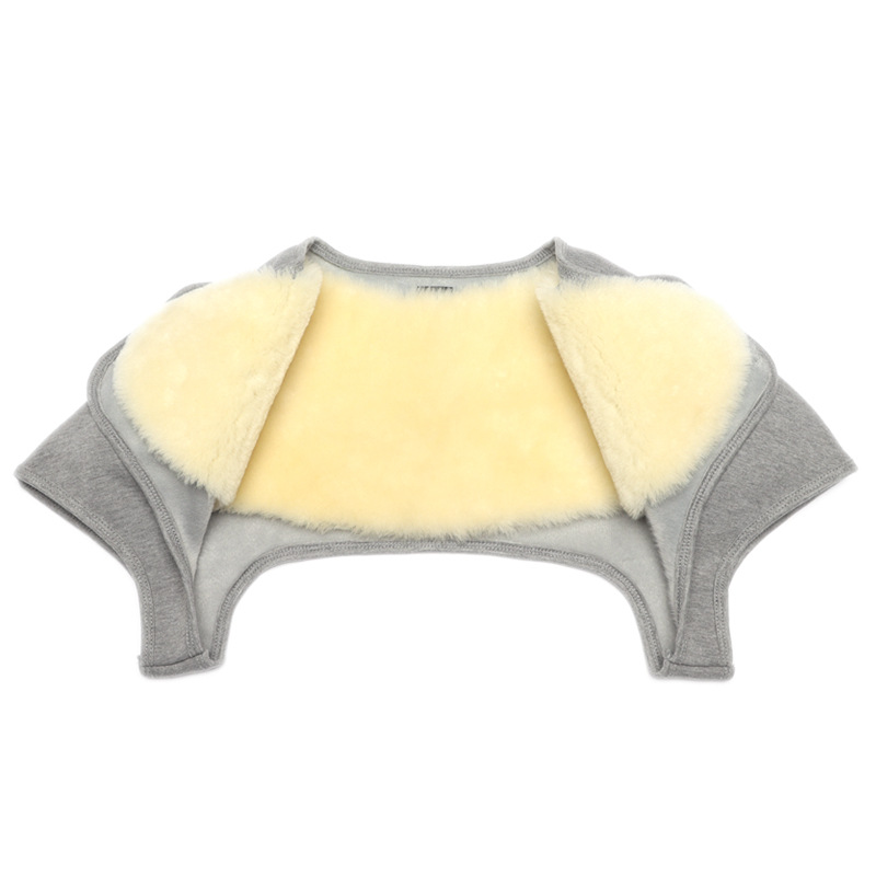 Wool Shoulder Vest Fur Integrated Thickened Cold-proof Warm Sleeping Vest Shoulder Waistcoat for Middle-aged and Elderly Men and Women in Winter