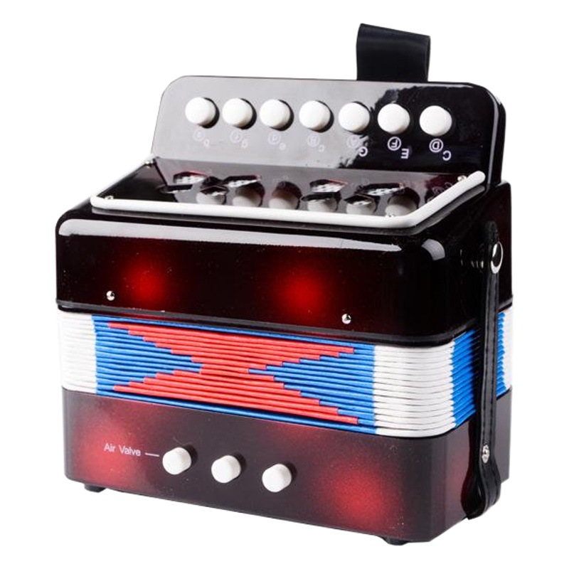 Manufacturer Wholesale 7-Key 2-Bass Accordion Black Model Student Children Beginner Musical Instrument Birthday Gift Portable Piano