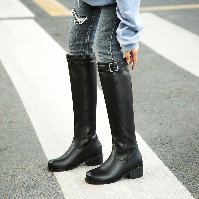 Foreign Trade Sexy Chelsea Boots Autumn and Winter New Fashion Knight Boots All-match Round Flat European and American Style Mid-length Boots