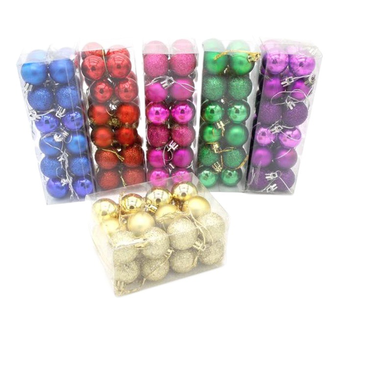 Christmas tree colorful ball arrangement mini ball Christmas tree decorations barrel ball plastic electroplating ball decorations