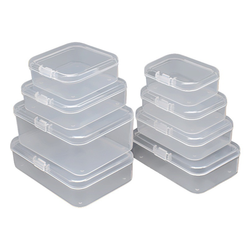 Rectangular PP Plastic Box Rectangular Transparent Storage Parts Box Square Packaging Small Box Plastic Box with Lid