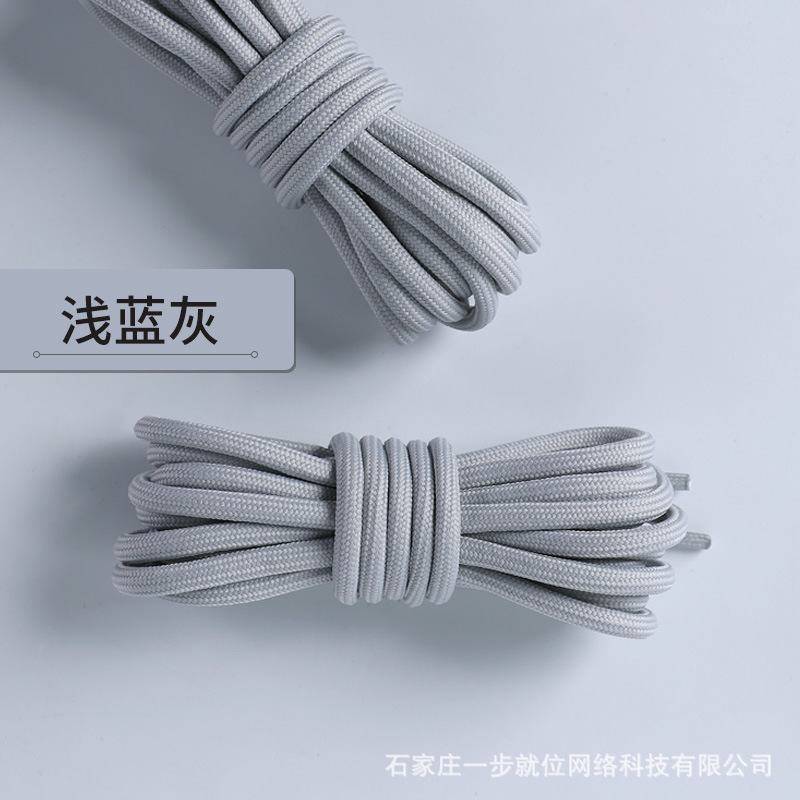 Picture of Wild elephant wholesale coconut shoelace outdoor hiking boots sports basketball shoes black and white color bold round shoelace rope a pair