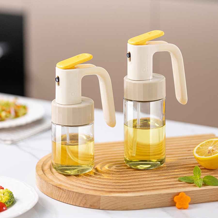 Press Oil Spray Bottle Kitchen Household Air Fryer Oil Spray Bottle Glass Olive Oil Spray Atomization Mist Artifact