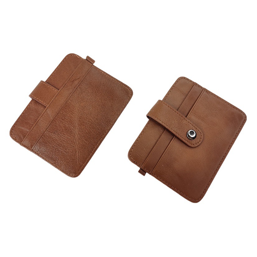Genuine Leather Retro Women's Small Card Holder with Multiple Card Slots, Small Card Holder, Id Bag, Bank Card Storage, Ultra-Thin Card Holder, Membership Card