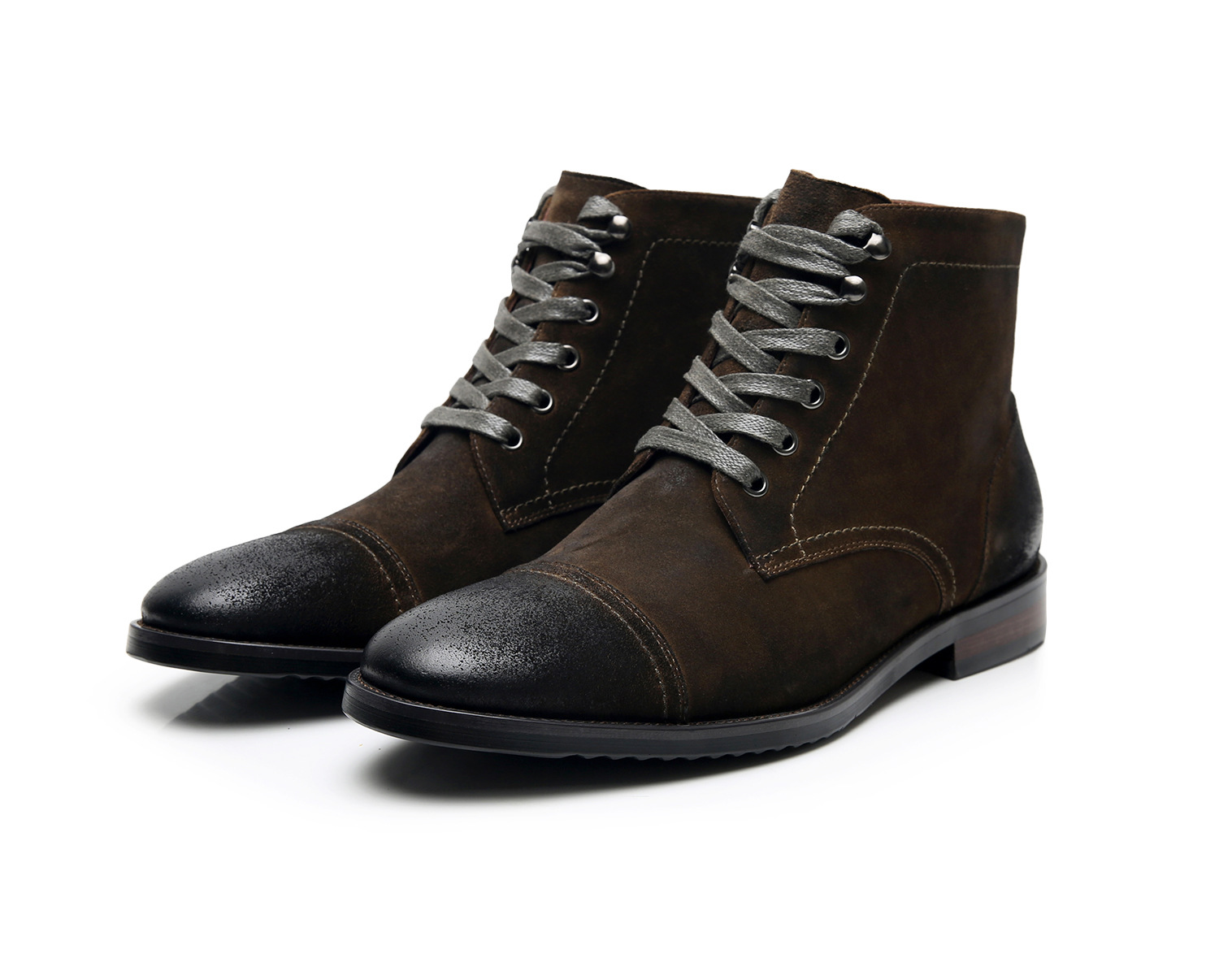 Picture of Martin boots men's high-top autumn breathable Men's shoes British style overalls boots leather retro high-top boots motorcycle boots men