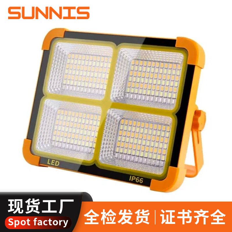 New Solar Rechargeable Light Outdoor Street Stall Light Emergency Lighting Led Stall Night Market Power Outage Satchel Camping Style Light