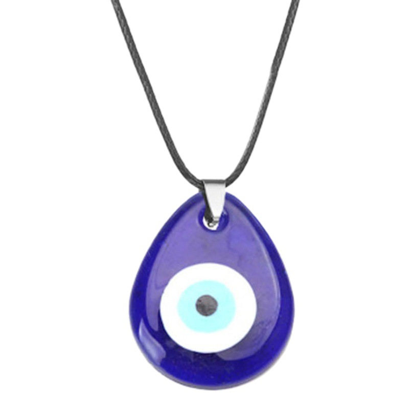 Hot-Selling Turkish Blue Evil Eye Necklace Wax Cord Round Eye Pendant 3cm in Stock European and American Style