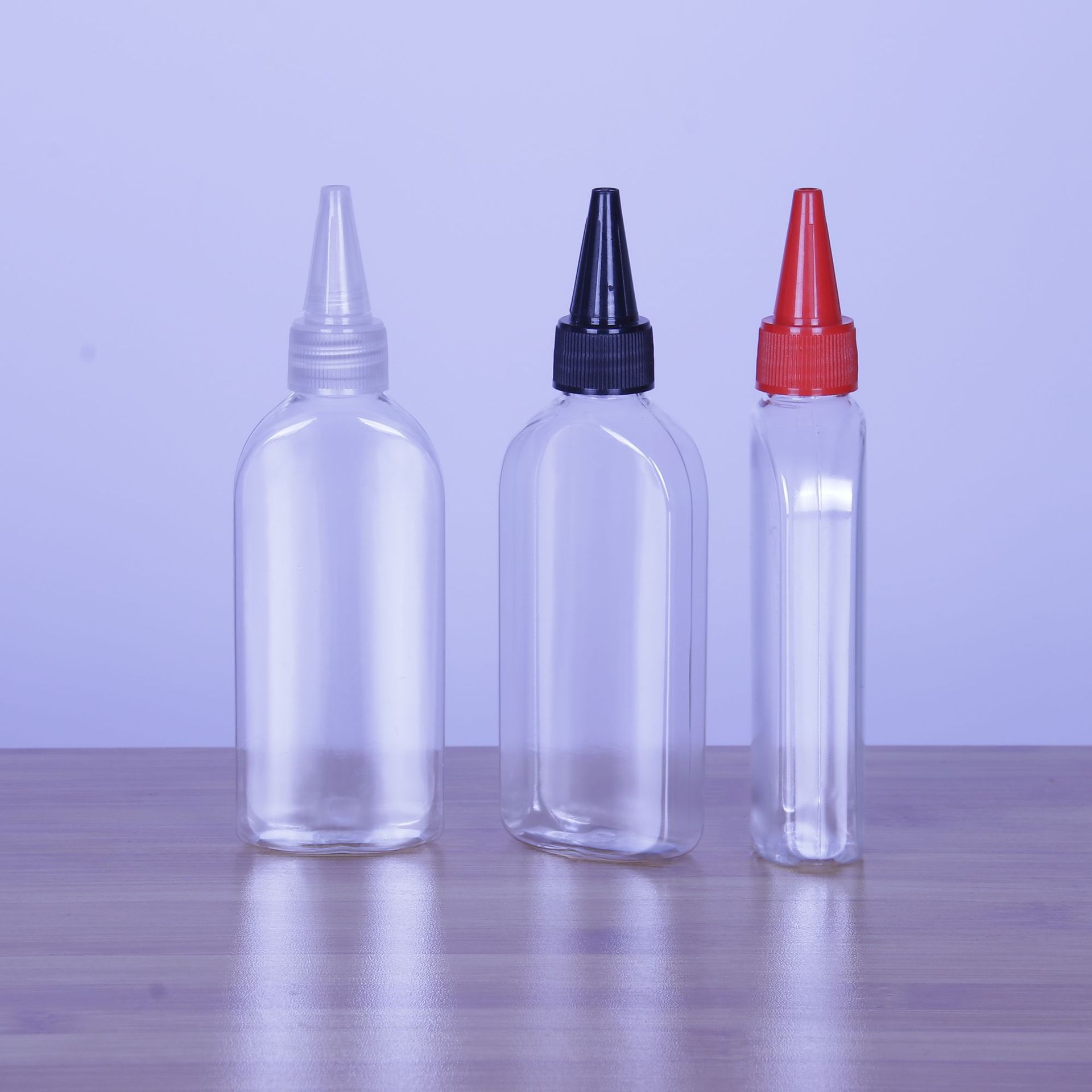 Factory 30 70 80 100mlPET transparent pointed bottle oil bottle painted pigment bottled pointed flat bottle