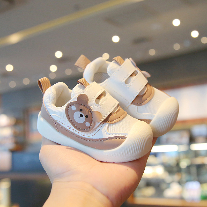 Spring and Autumn Single Shoes Male Baby Soft Bottom Shoes 1-2 Years Old Mesh Toddler Shoes Female Baby Breathable Mesh Shoes Non-slip Board Shoes
