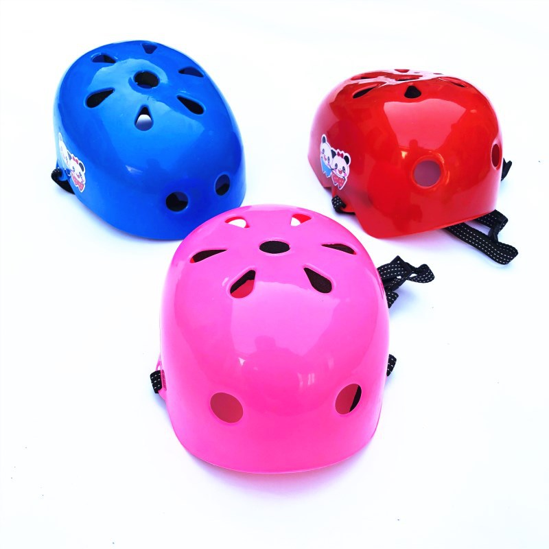 Small Children's Roller Skating Helmet Thickened Plastic Plum Blossom Helmet (Bag Back Head Design) Skate Helmet Hat