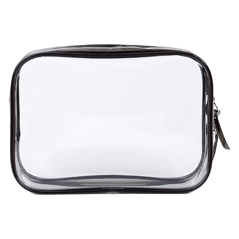 Pvc Cosmetic Bag Transparent Waterproof Large Capacity Cosmetics Travel Cosmetics Bag Ready-Made Plastic Zipper Toiletry Bag