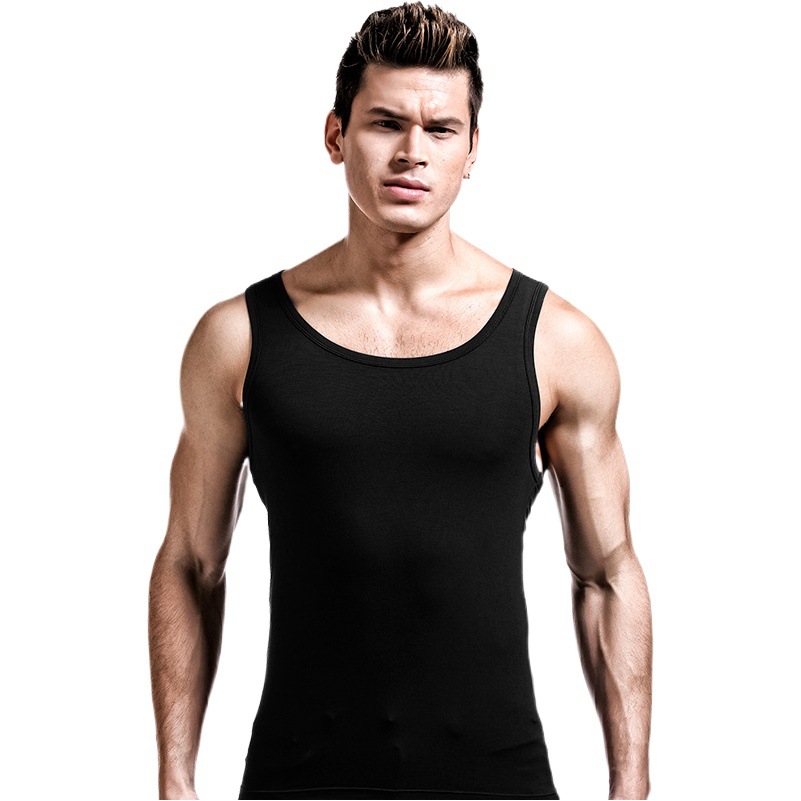 Men's Vest Men's Elastic Tight Solid Color Hurdle Sports Wear Men's Summer Fashion Slim Fit Bodybuilding Base Shirt Wholesale