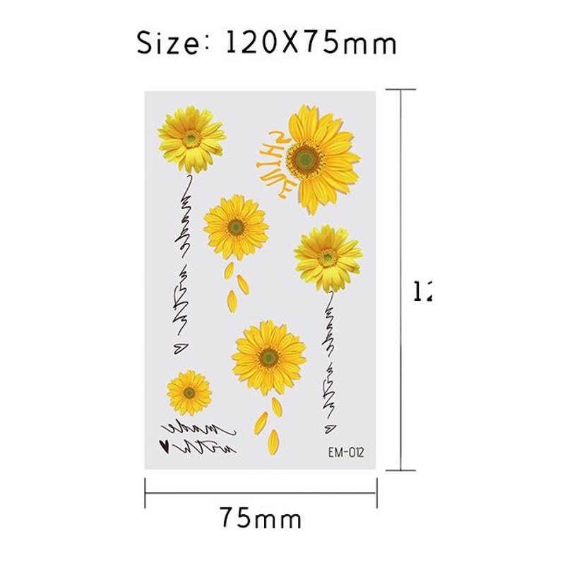 Factory direct supply new waterproof flower tattoo stickers face stickers arm stickers men and women with hot selling daisy stickers