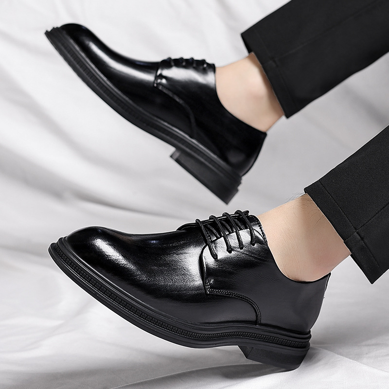 Wenzhou leather shoes men's 2025 autumn new British-style Korean version of height-increasing shoes for commuting and office increase of 8CM men's shoes