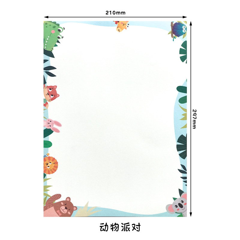 Picture of A4 Letter Paper Simple Student Creative Cartoon Pattern Cute Color Handwritten Love Letter Letter Paper Copy Photocopy Paper Printing