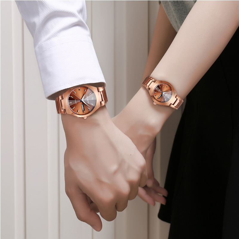 A generation of WLISTH watches tungsten steel waterproof steel band watches fashion couples watches student watches quartz watches